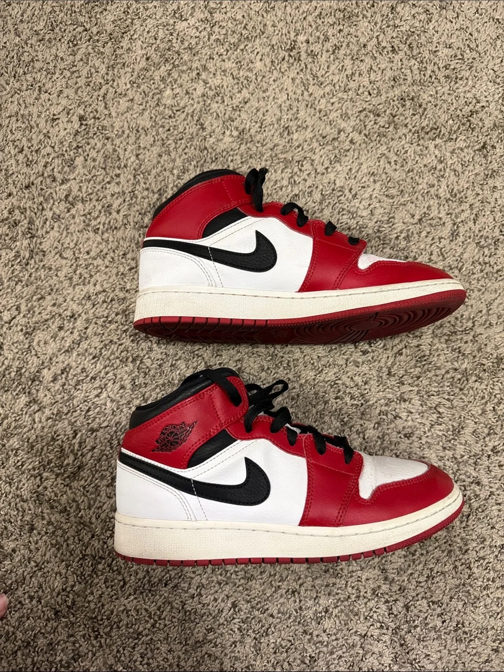 Nike Kids Red White Black Mid-Top Sneakers
